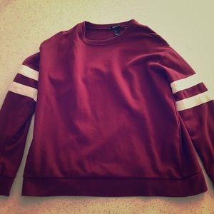 Maroon Long Sleeve with White Stripes